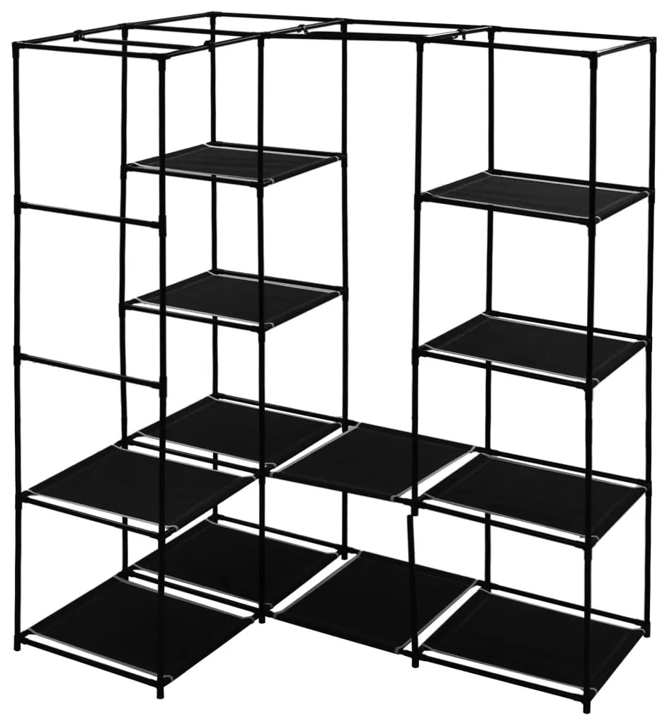 Roupeiro de canto 130x87x169 cm preto