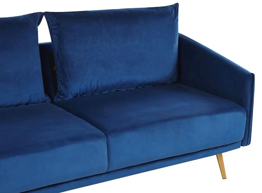 Conjunto de sofás de 5 lugares em veludo azul marinho MAURA Beliani