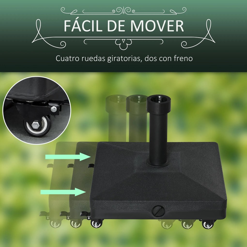 Base para Chapéu de Sol com 4 Rodas Bloqueáveis Base para Chapéu de So