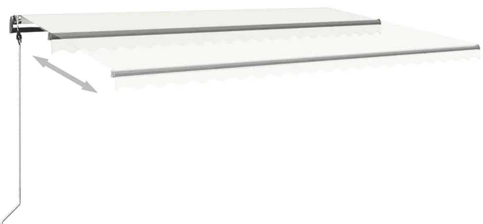 Toldo retrátil manual com LED 500x350 cm cor creme