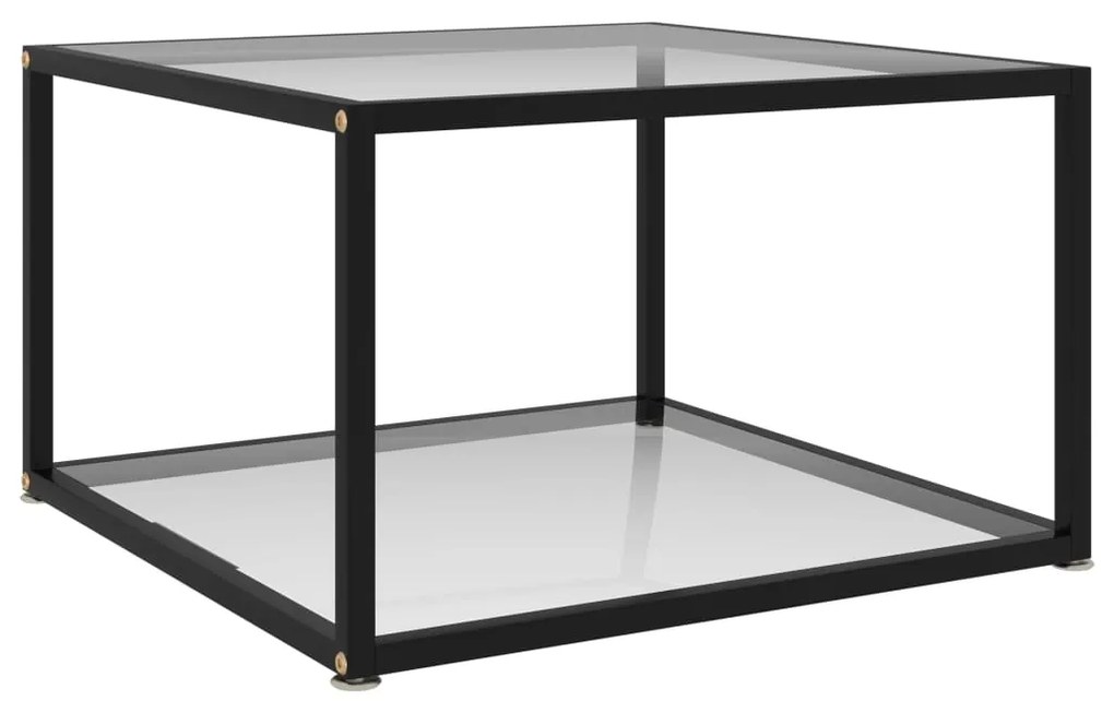 vidaXL Mesa de centro 60x60x35 cm vidro temperado transparente