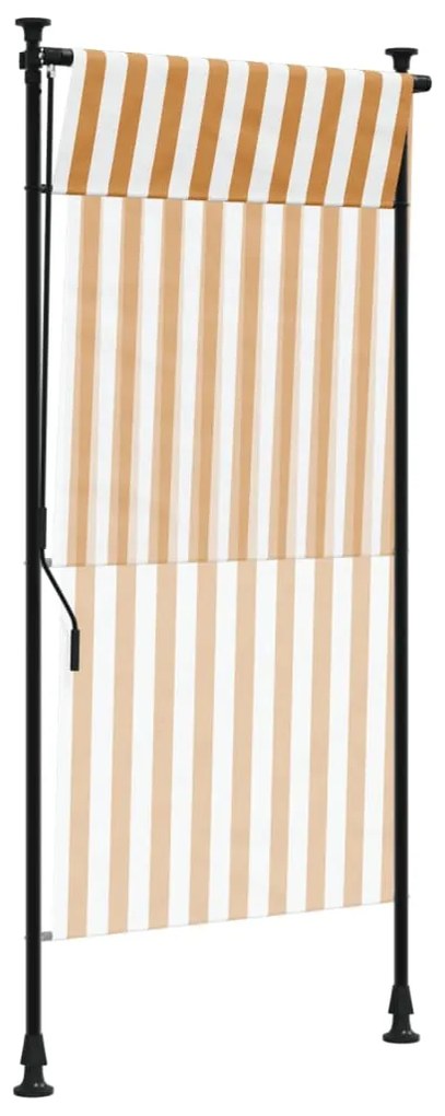 Estore de rolo exterior 100x270 cm tecido/aço laranja e branco