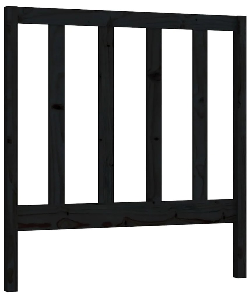 vidaXL Cabeceira de cama 81x4x100 cm pinho maciço preto