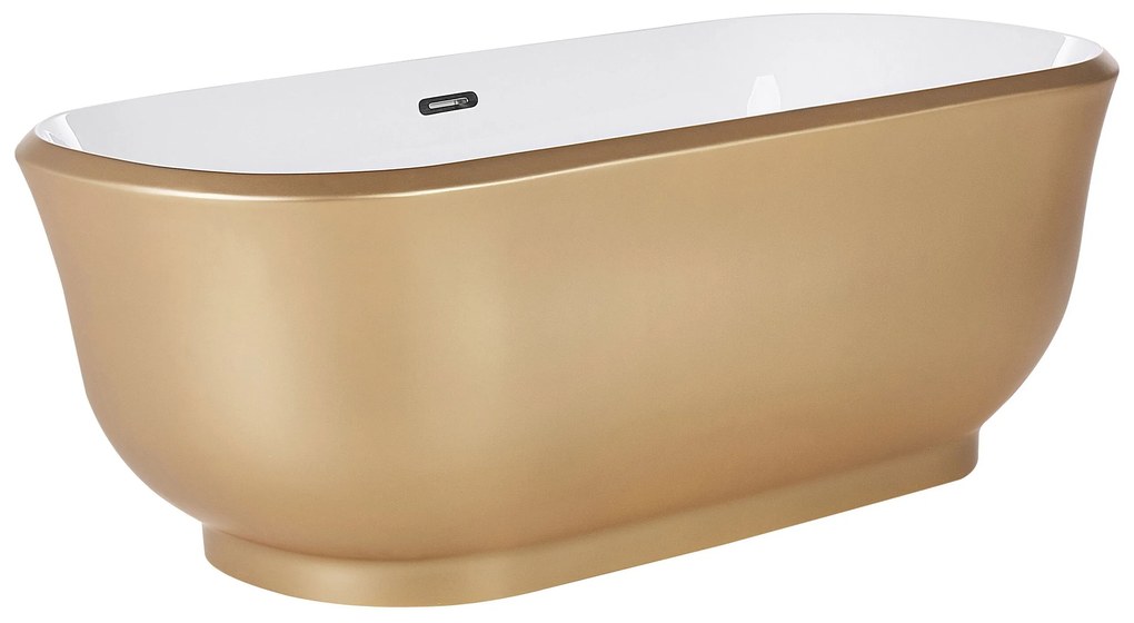 Banheira autónoma em acrílico dourado 170 x 77 cm TESORO Beliani