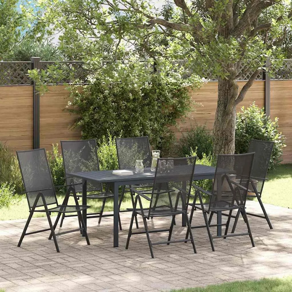 vidaXL Conjunto de Jantar para Jardim 7 pcs Antracite Tamanho padrão