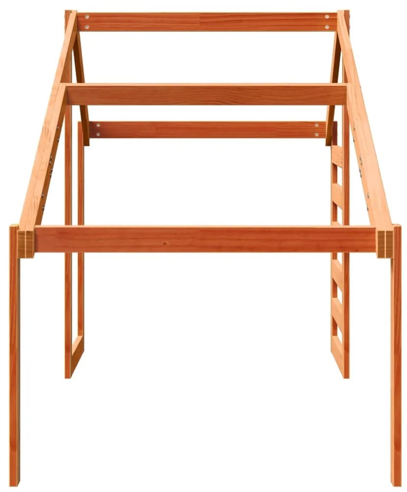 Telhado de cama infantil 188x97x113cm pinho maciço castanho-mel