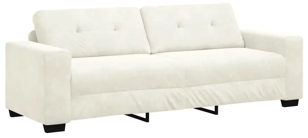 Sofá de 3 Lugares vidaXL Creme 180 cm Veludo