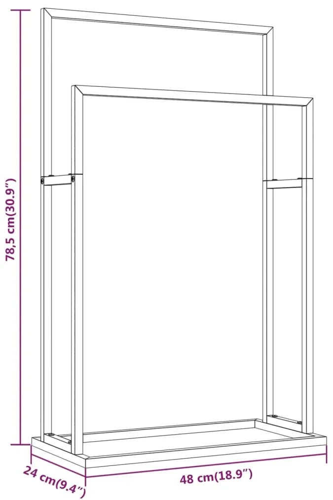 Toalheiro de pé 48x24x78,5 cm ferro branco