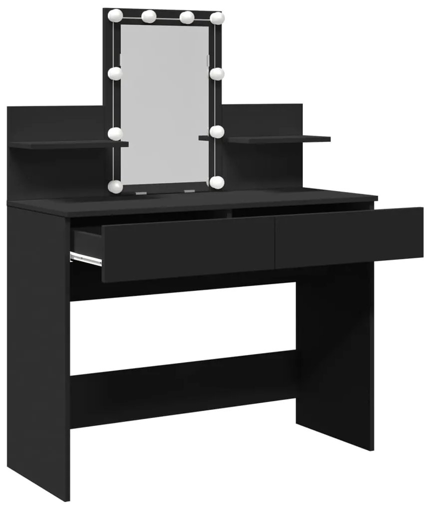 Toucador com luzes LED 100x40x130 cm preto