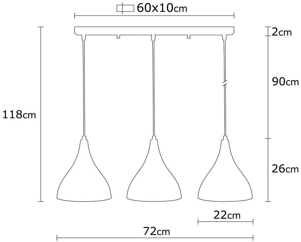 Candeeiro de Teto Berceste – Preto – 72 cm de Diâmetro, 118 cm de Altu