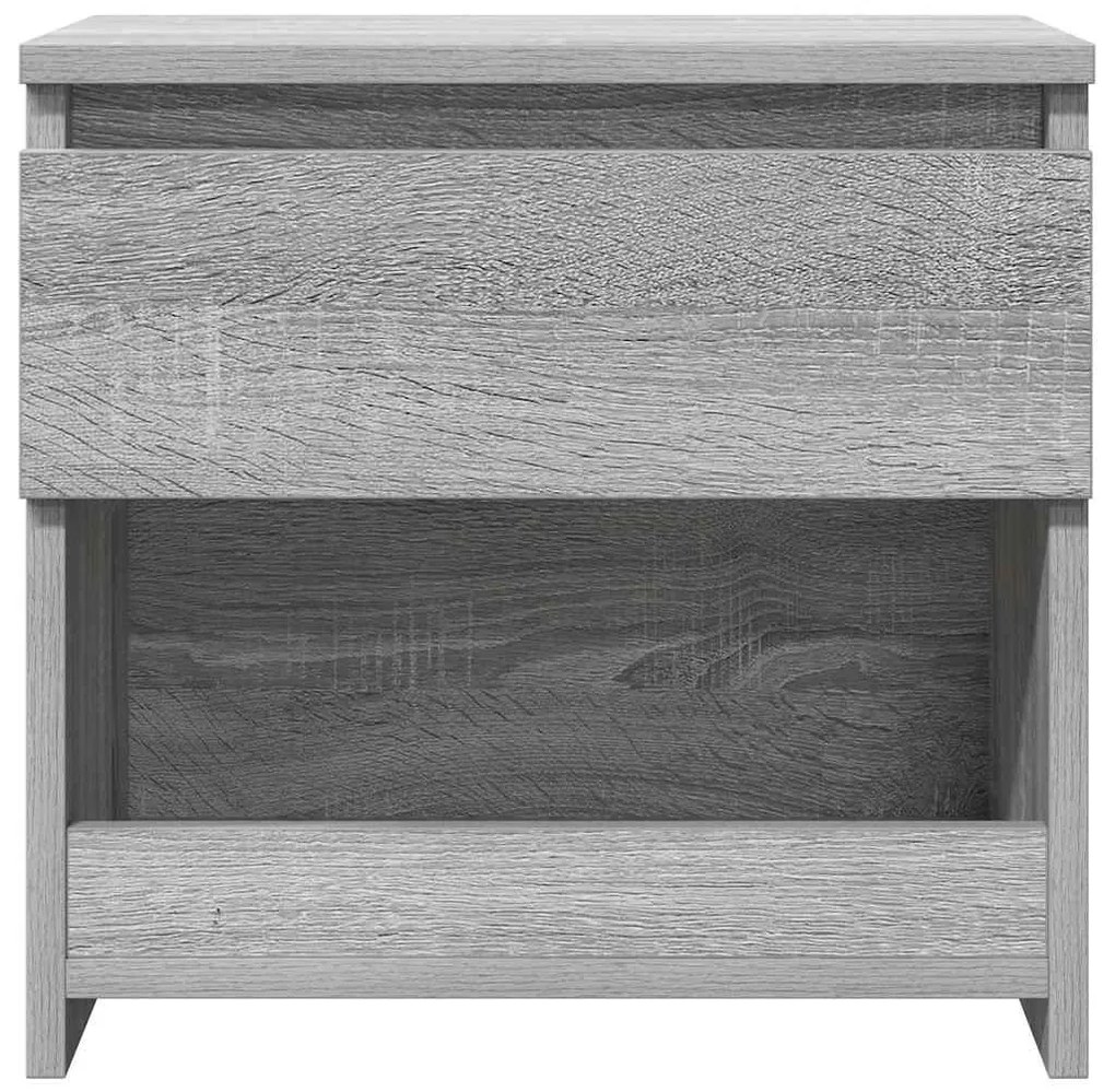 Mesa cabeceira 2pcs 40x30x39cm derivado madeira cinzento sonoma