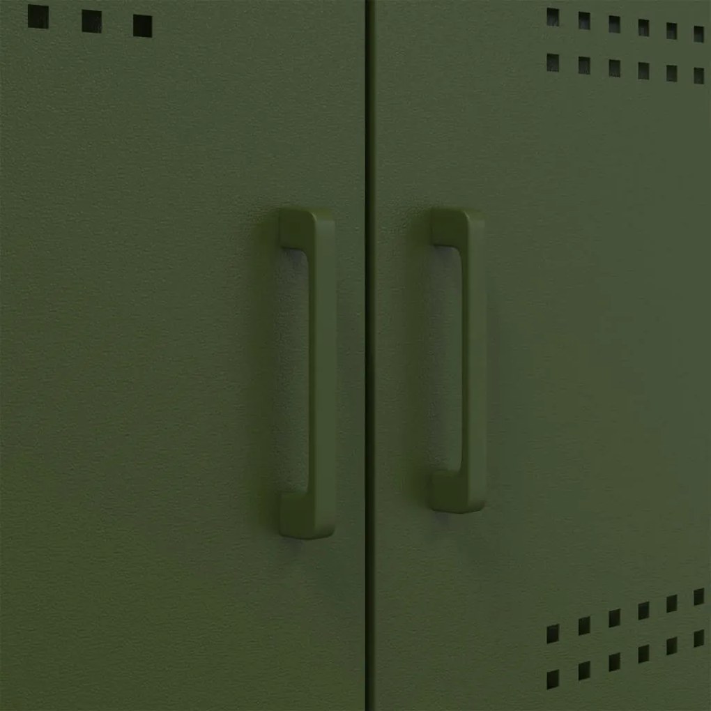 Aparador alto 68x39x113 cm aço verde azeitona