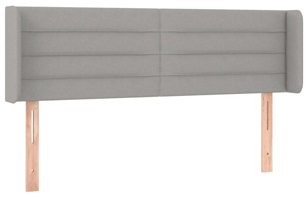 Cabeceira cama c/ luzes LED tecido 147x16x78/88 cm cinza-claro