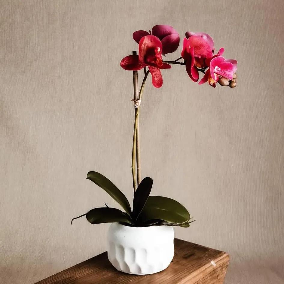 Orquídea Artificial em Vaso 48cm Rosa