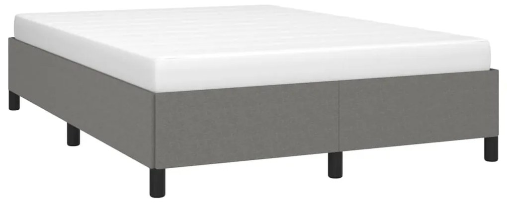 Estrutura de cama sem colchão 140x200 cm tecido cinzento-escuro