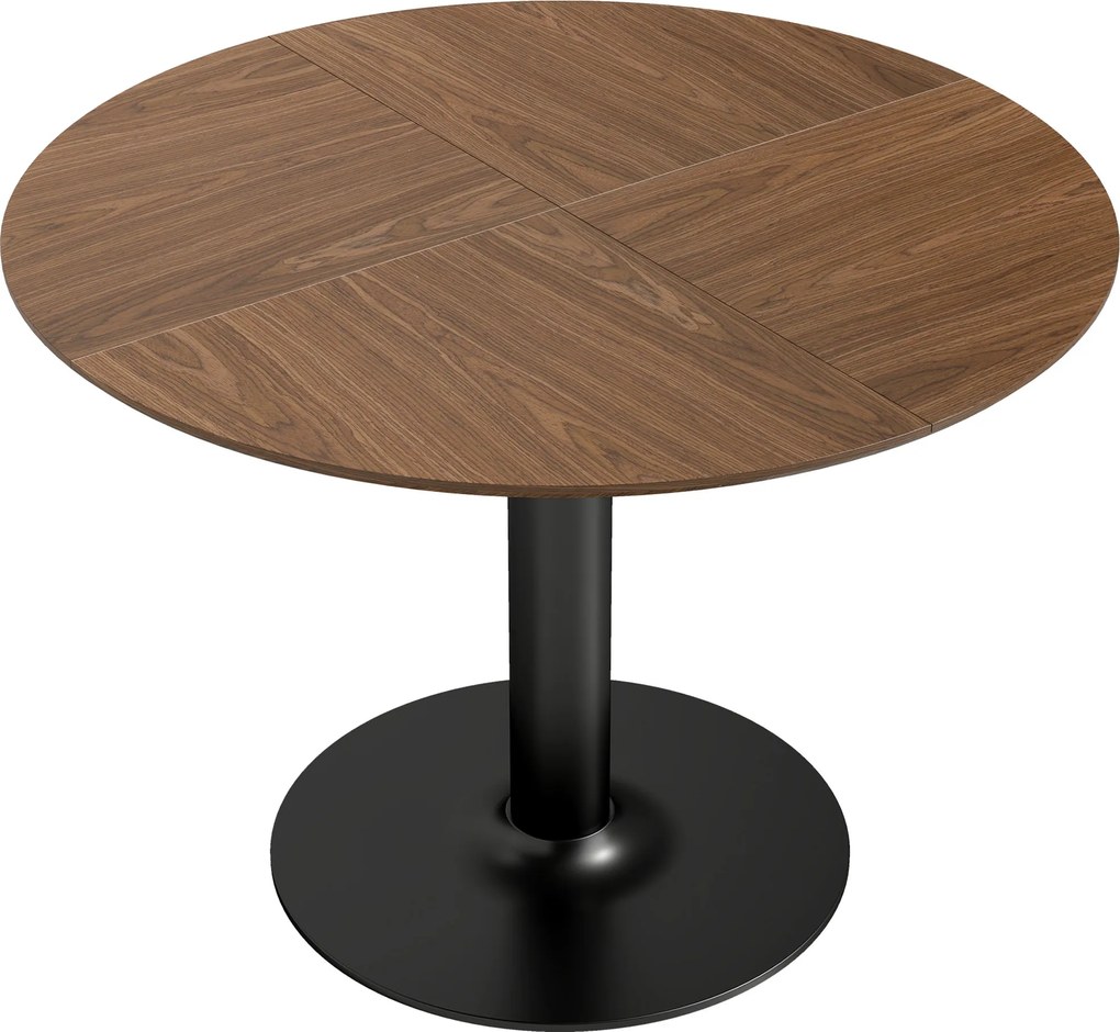 HOMCOM Mesa de jantar redonda para 6 pessoas, 110 cm mesa de cozinha moderna com base para sala de estar, Castanho aparência de madeira | Aosom Portugal