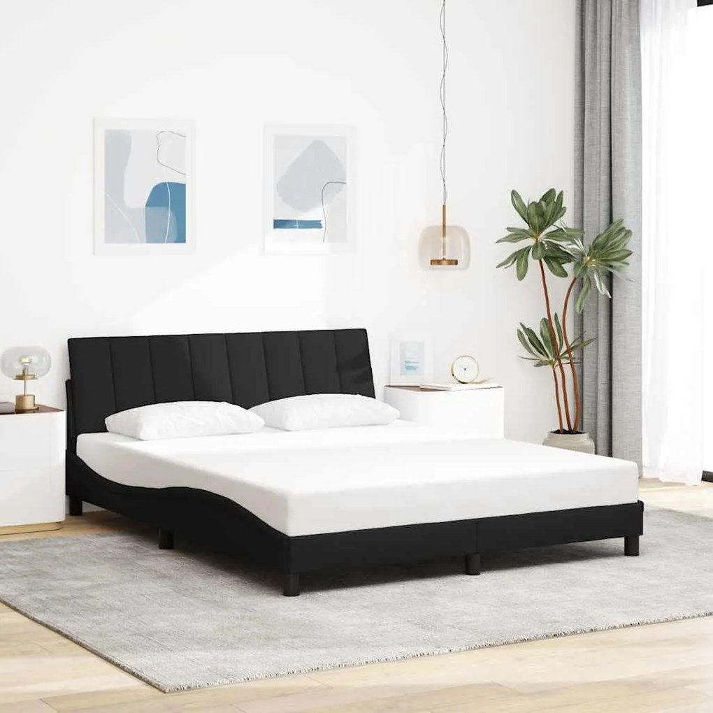 vidaXL Estrutura de cama sem colchão 160x200 cm tecido preto