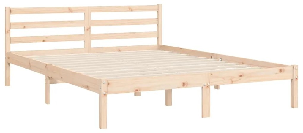 Estrutura de cama com cabeceira 140x190 cm madeira maciça