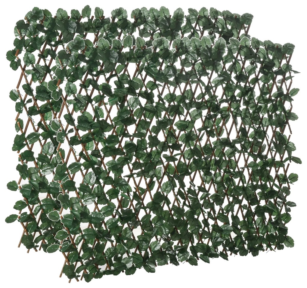 Outsunny Vedação com Treliça Expansível de 2 Peças com Folhas Artificiais Parede de Folhas com Vime Decorativa 295x70 cm Verde | Aosom Portugal