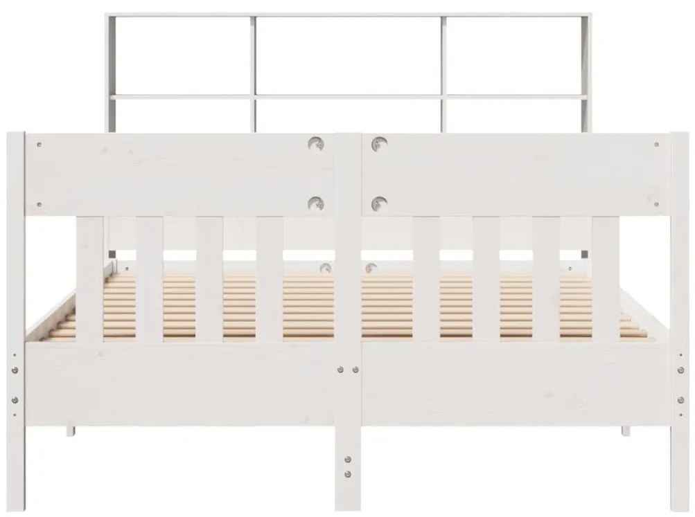 Cama sem colchão 160x200 cm madeira de pinho maciça branco
