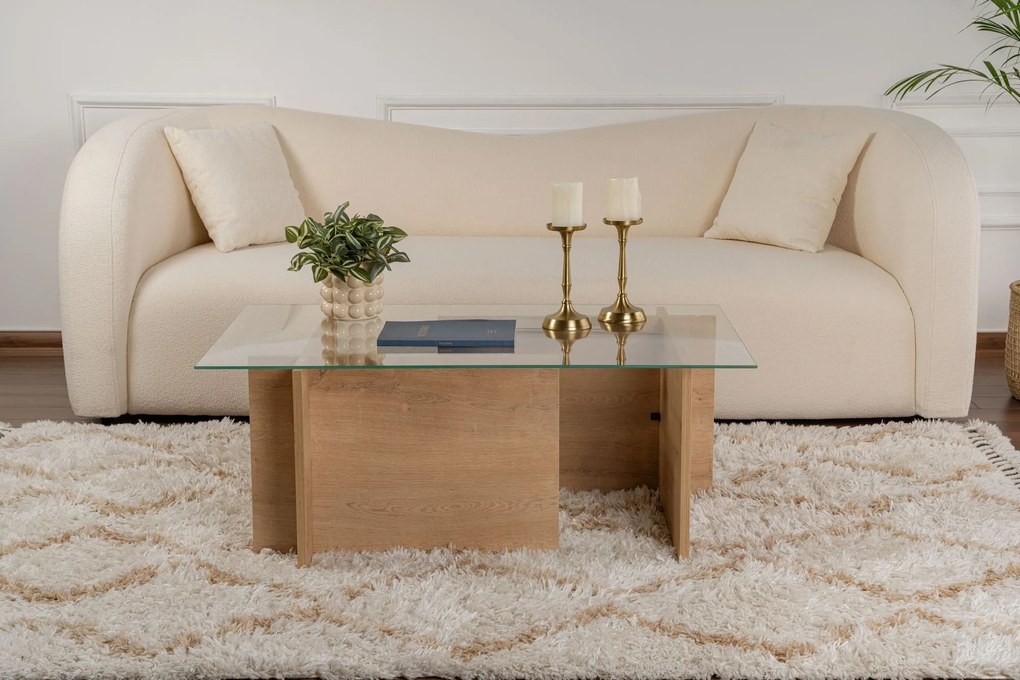 Mesa de Centro Vetrino – Carvalho Mel – 105x40x65 cm
