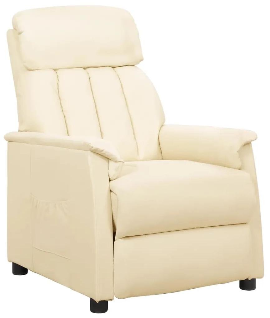 338853 vidaXL Cadeira reclinável couro artificial cor creme