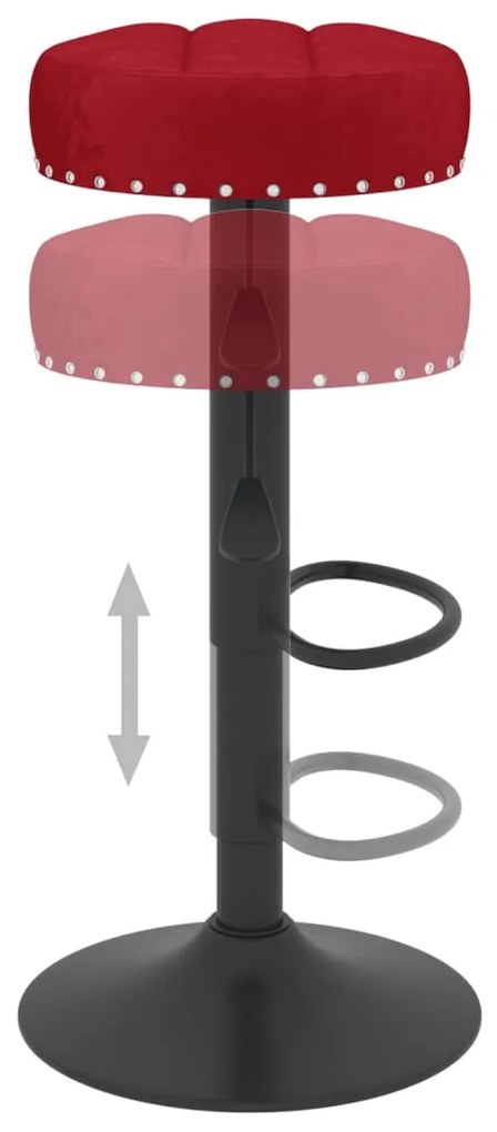 Bancos de bar 2 pcs veludo vermelho tinto