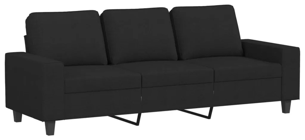 4 pcs conjunto de sofás tecido preto