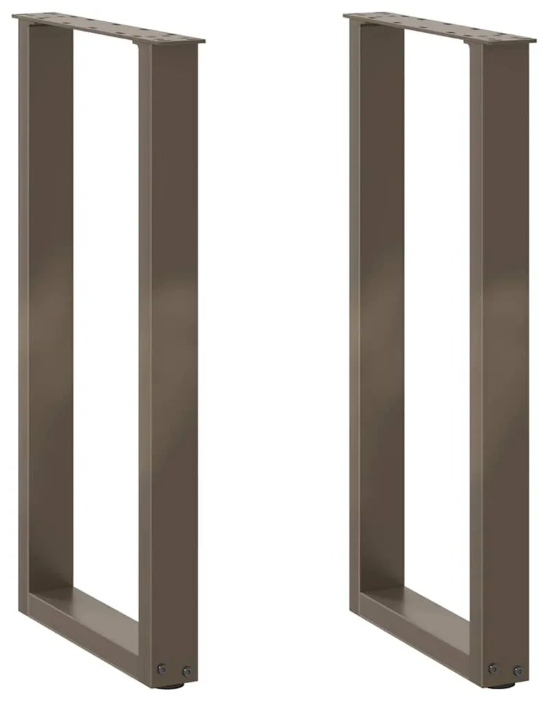 Pés de mesa de console em forma de U, 2 peças, aço natural, 38 x (72-7