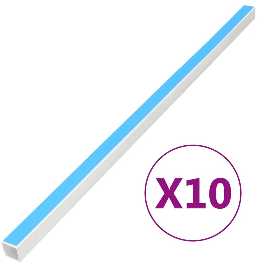 vidaXL Calhas para cabos autoadesivas 40x25 mm 10 m PVC