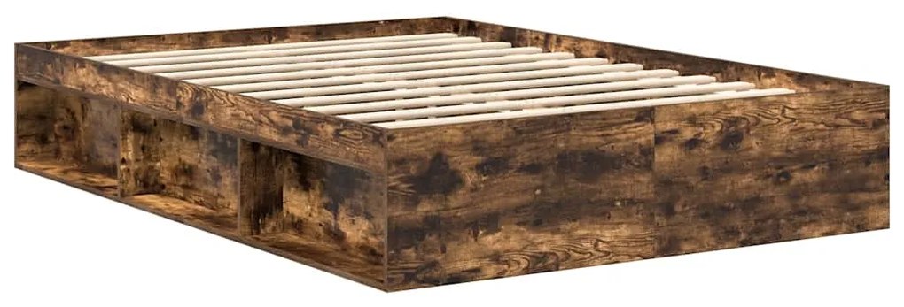 Estrutura de cama de casal 135x190 cm carvalho fumado