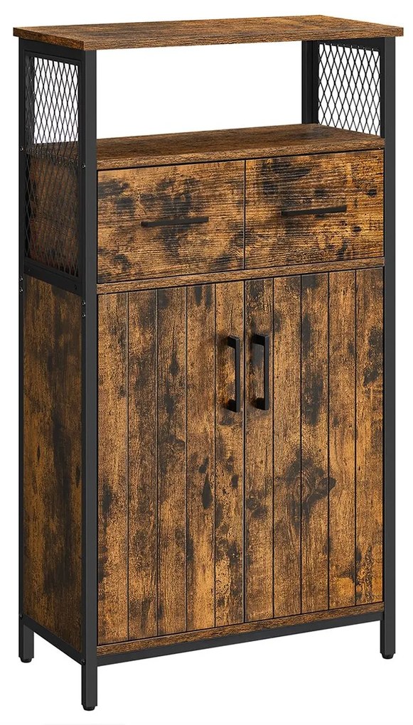 Armário de armazenamento multifuncional com prateleiras ajustáveis. | VASAGLE | 60 x 30 x 108 cm | preto | LSC261B01.