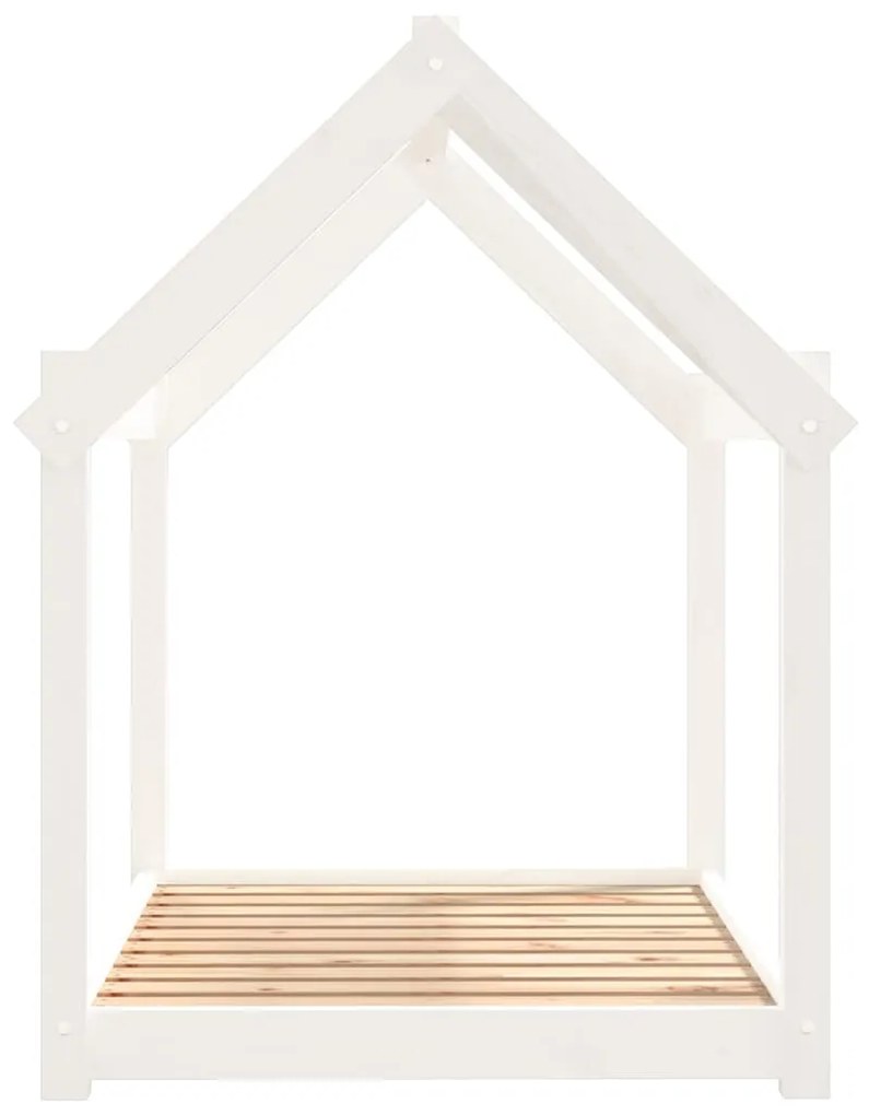 Cama para cães 101x70x90 cm madeira de pinho maciça branco