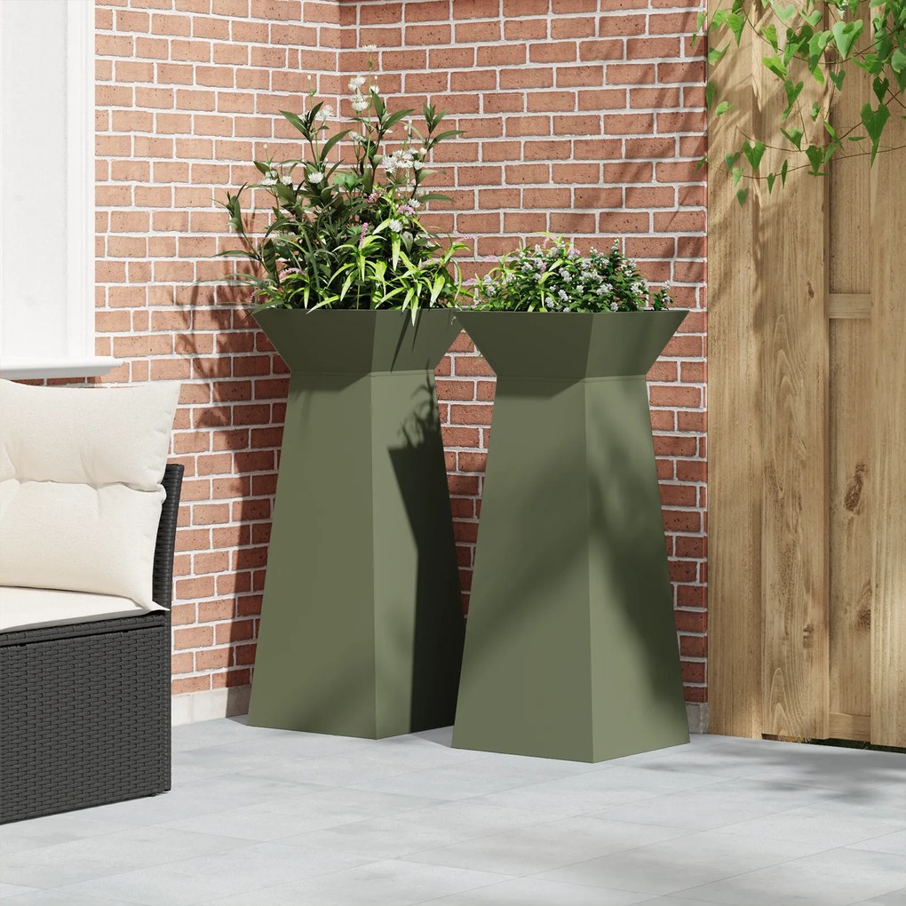 Suporte para Plantas Verde Azeitona Metal 40 x 40 x 101 cm