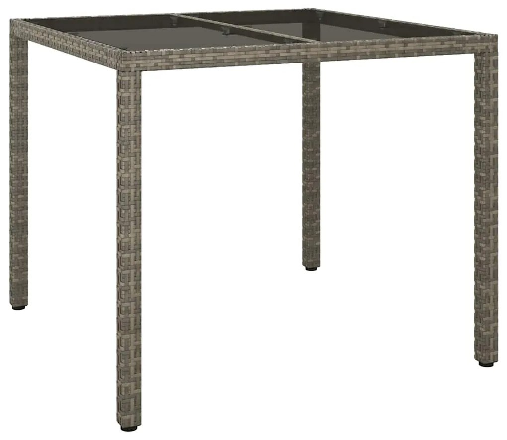 Mesa de Jantar Cinza 90x90x75 cm Vime Sintético