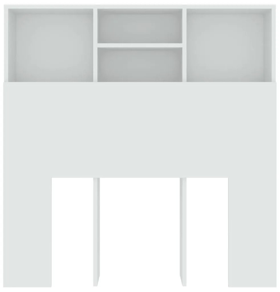 Cabeceira de cama com armário 100x19x103,5 cm branco