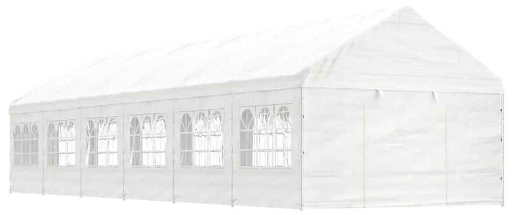 vidaXL Gazebo com telhado 13,38x4,08x3,22 m polietileno branco
