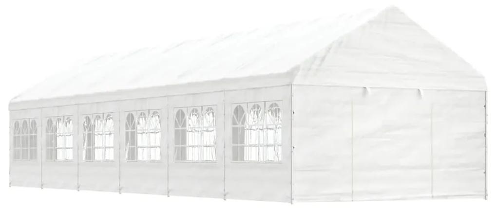 Gazebo com telhado 13,38x4,08x3,22 m polietileno branco