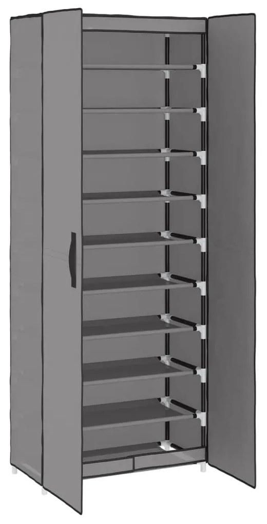 Sapateira Olival de 166 cm em Tecido - Cinzento - Design Moderno