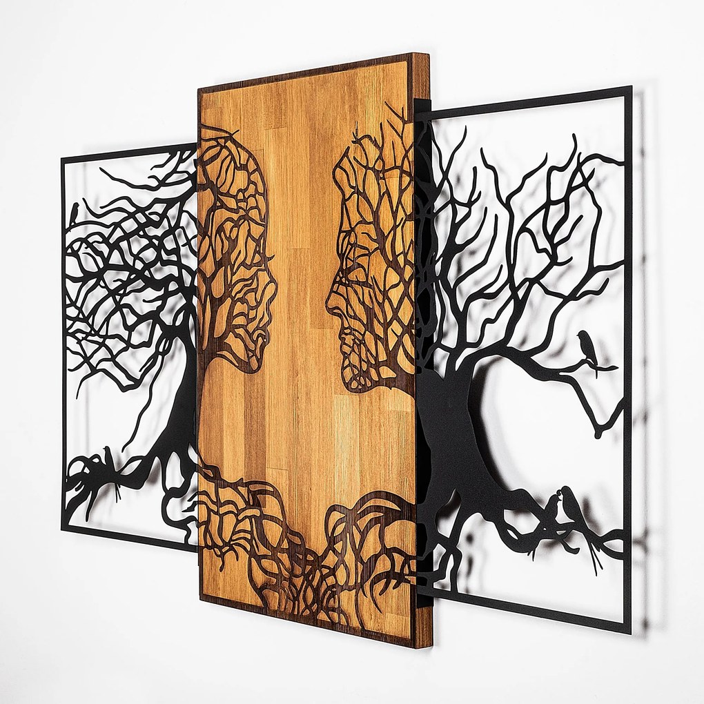 Acessório Decorativo de Parede Tree Love – Preto e Noz – 125 x 3 x 79