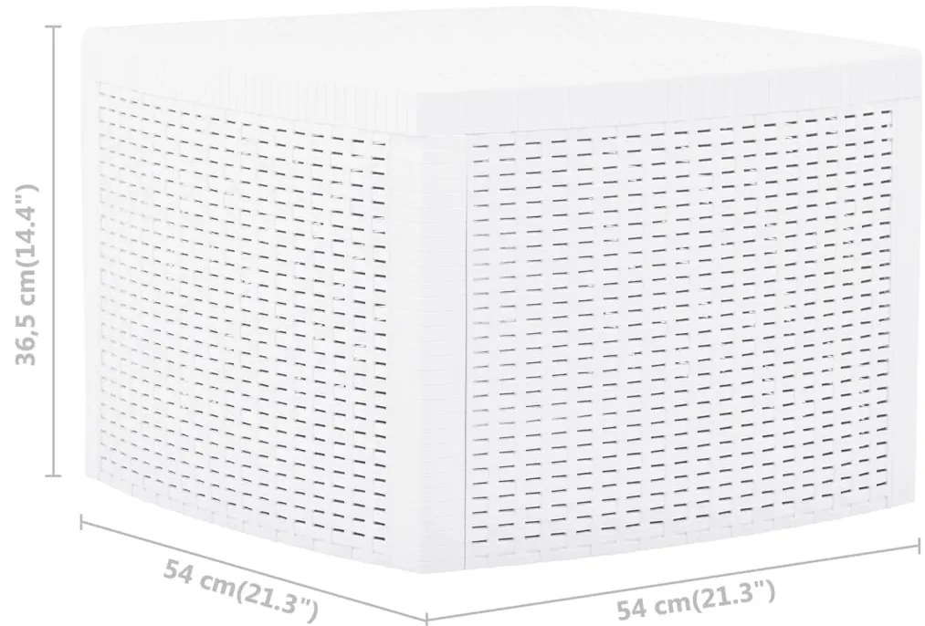 Mesa de apoio 54x54x36,5 cm plástico branco