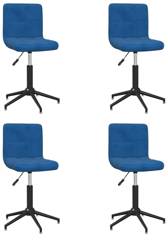 3087671 vidaXL Swivel Dining Chairs 4 pcs Blue Velvet (334433×2)