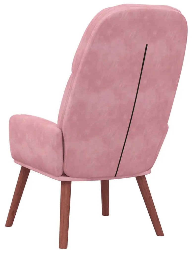 Cadeira de descanso veludo rosa