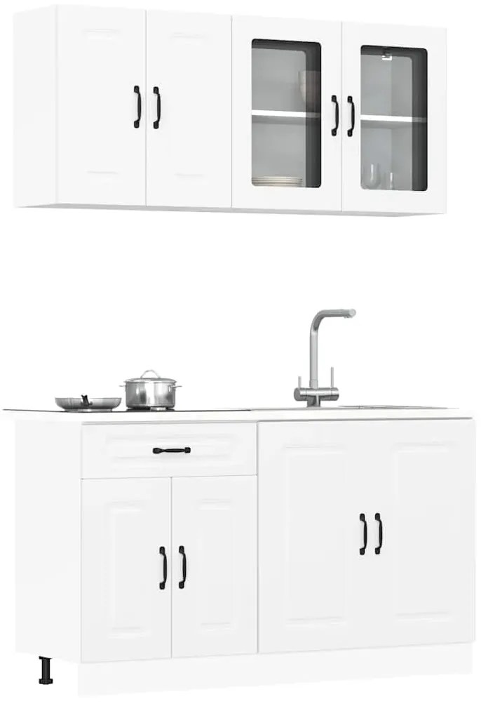 4 peças armário de cozinha conjunto Kalmar branco