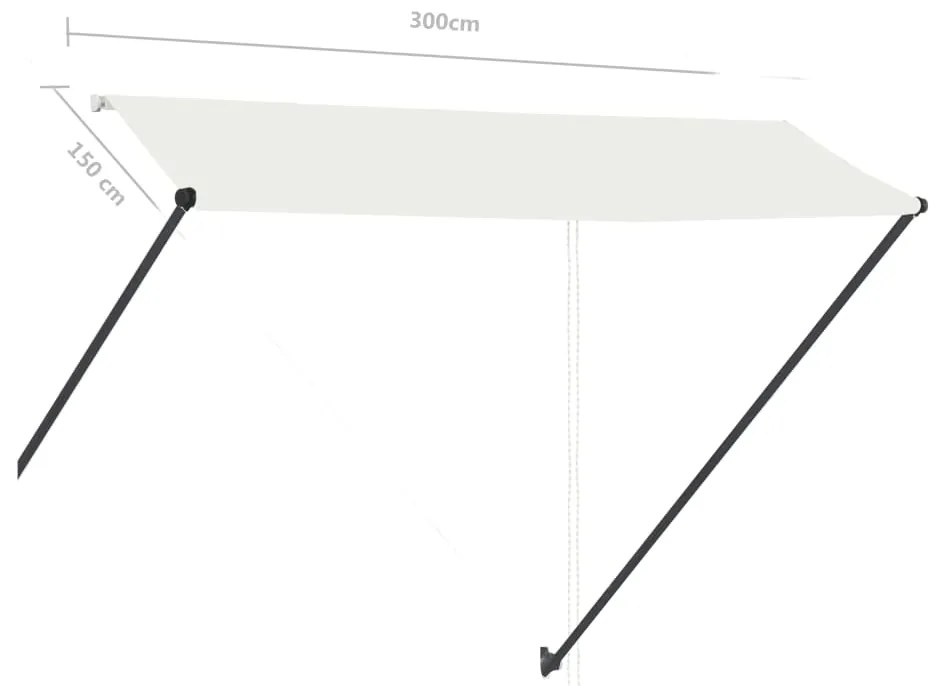 Toldo retrátil com LED 300x150 cm creme