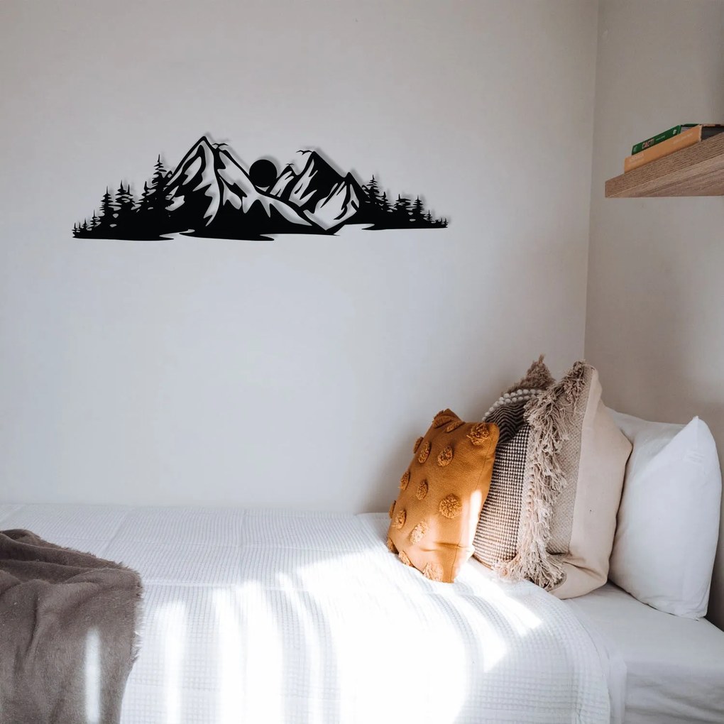 Acessório Decorativo de Parede Mountain – Preto – 68 x 19 cm