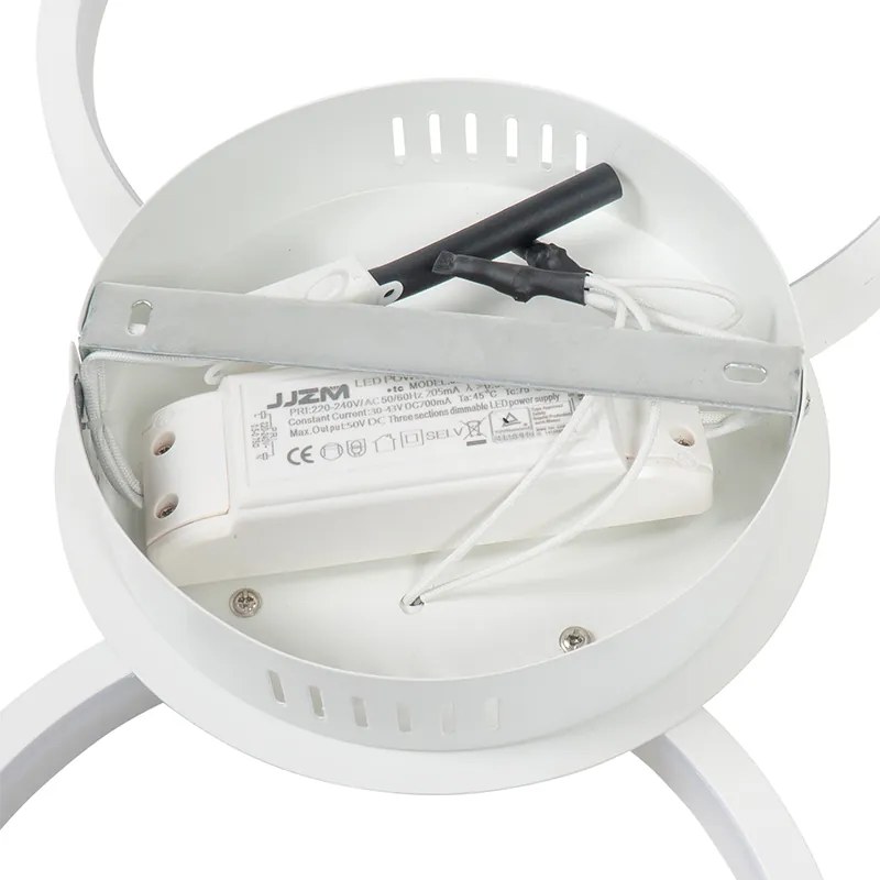 Candeeiro de teto design branco com LED 3-passos regulável 3 luzes - Pande Design