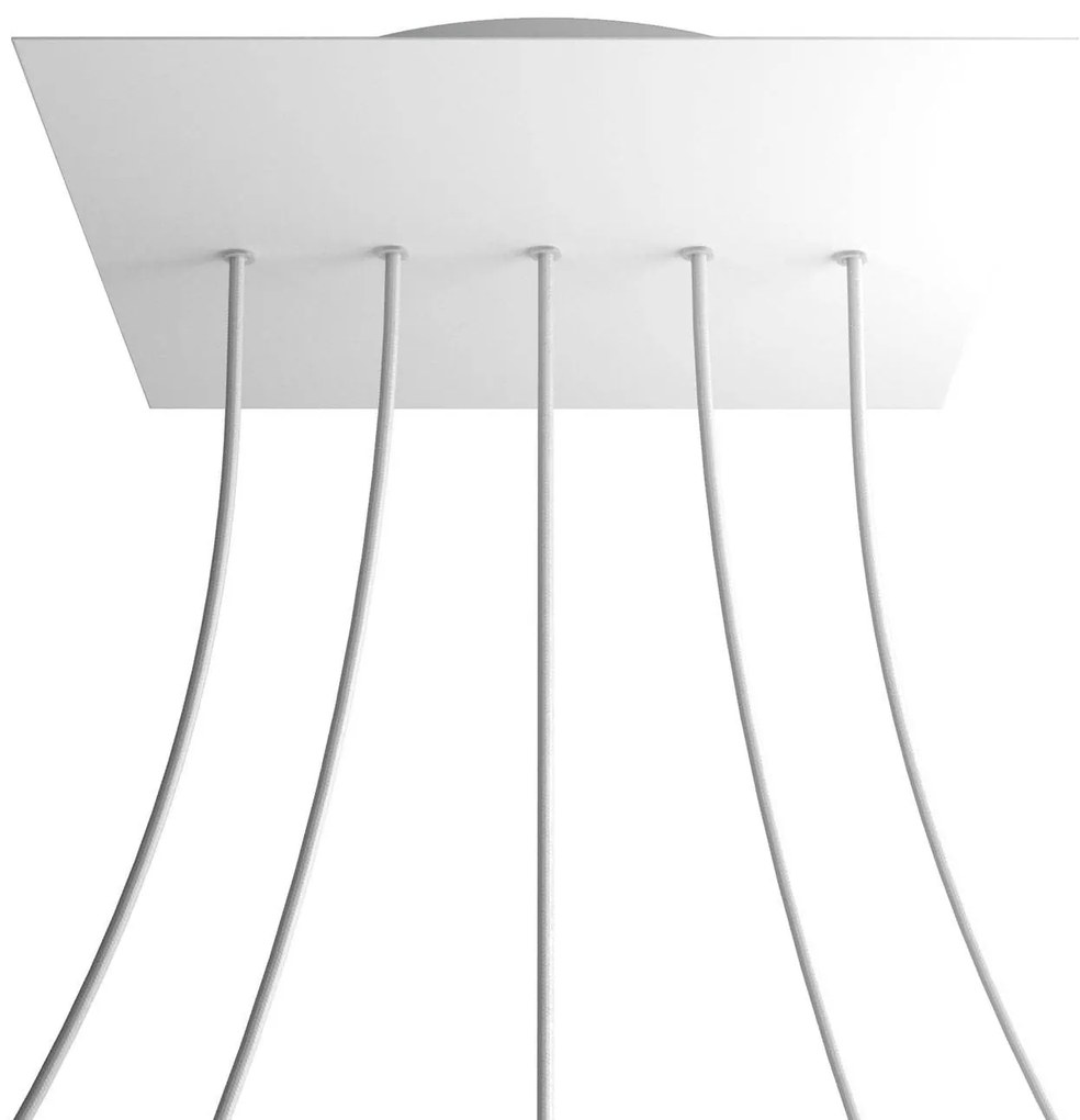 Square XXL Rose-One 5 in-line holes ceiling rose kit 400 mm Cover