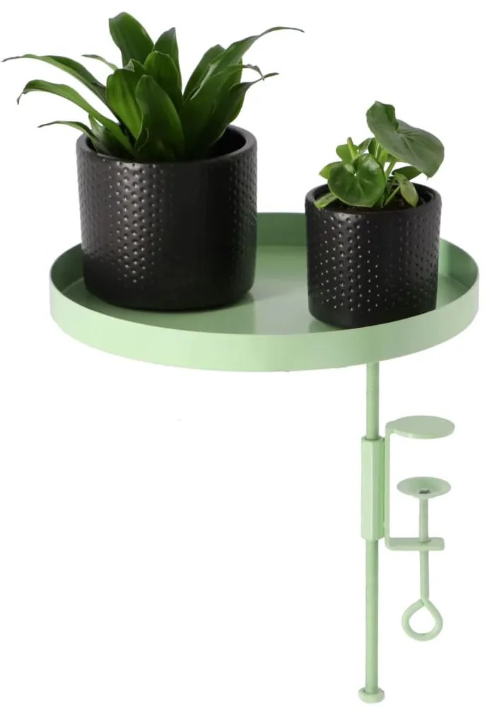 Esschert Design Tabuleiro para plantas redondo com braçadeira L verde