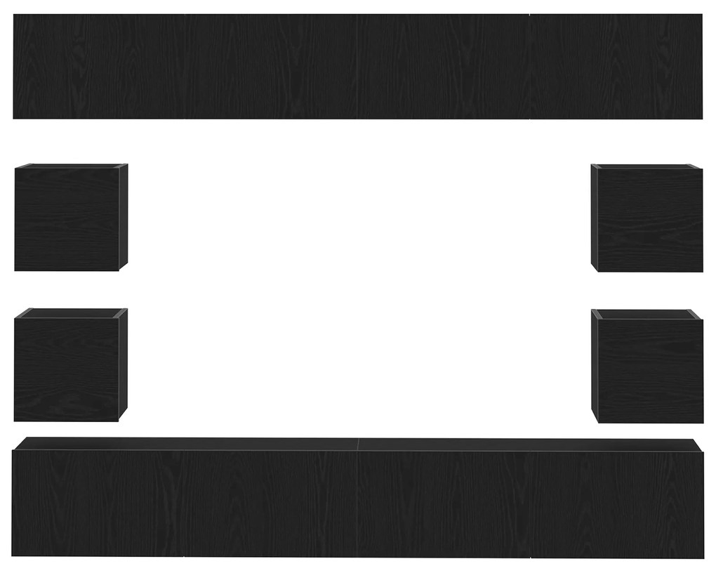 Conjunto de armários para TV vidaXL de 6 peças em carvalho preto monta